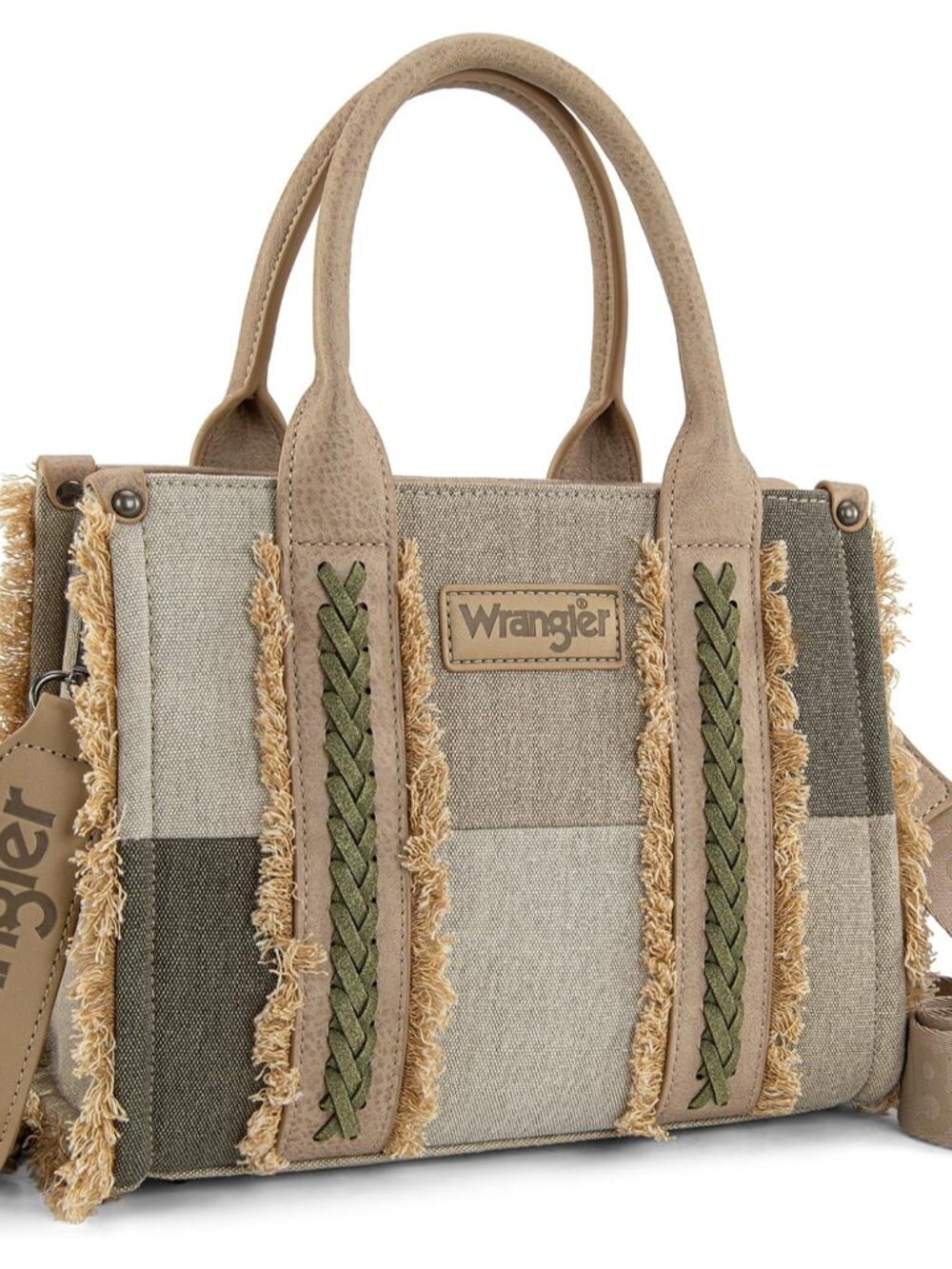 Wrangler Tote Bag for Women Canvas Woven Top Handle Handbags with Guitar Strap R